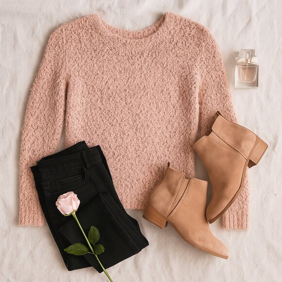 Harper Canyon Fuzzy Pink Sweater Girls XL 12-14 - Picture 2 of 9